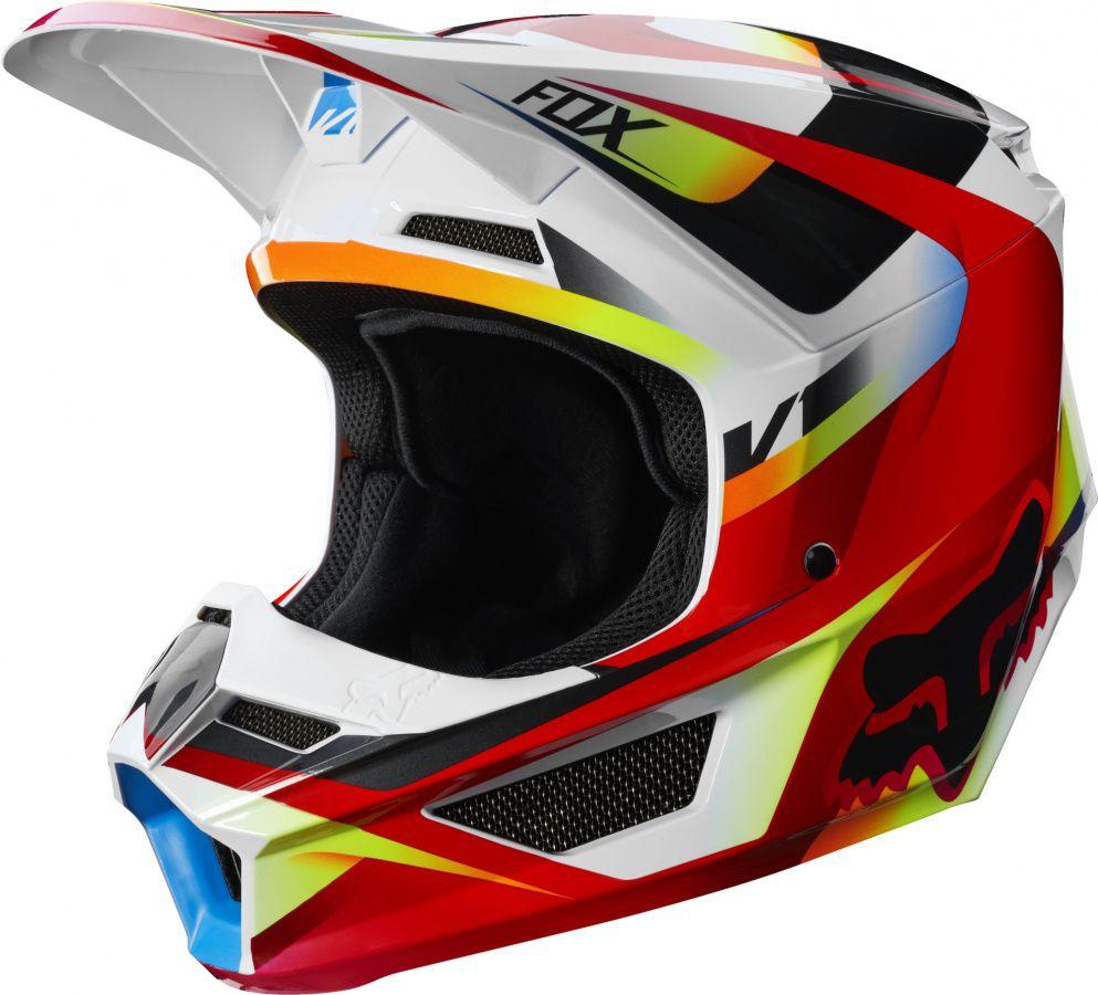 Мотошлем кроссовый Fox V1 Motif Helmet Red/White